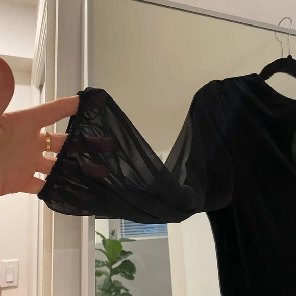 BCBG dress. Velvet and sheer. NEVER BEEN WORN - Picture 5 of 8